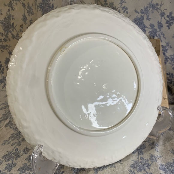 VTG Spring Pastel Floral Lace Handmade 10.5" Textured Plate Signed - Picture 6 of 9